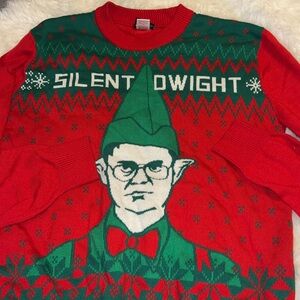 Festive Red and Green Sweater size large from the office